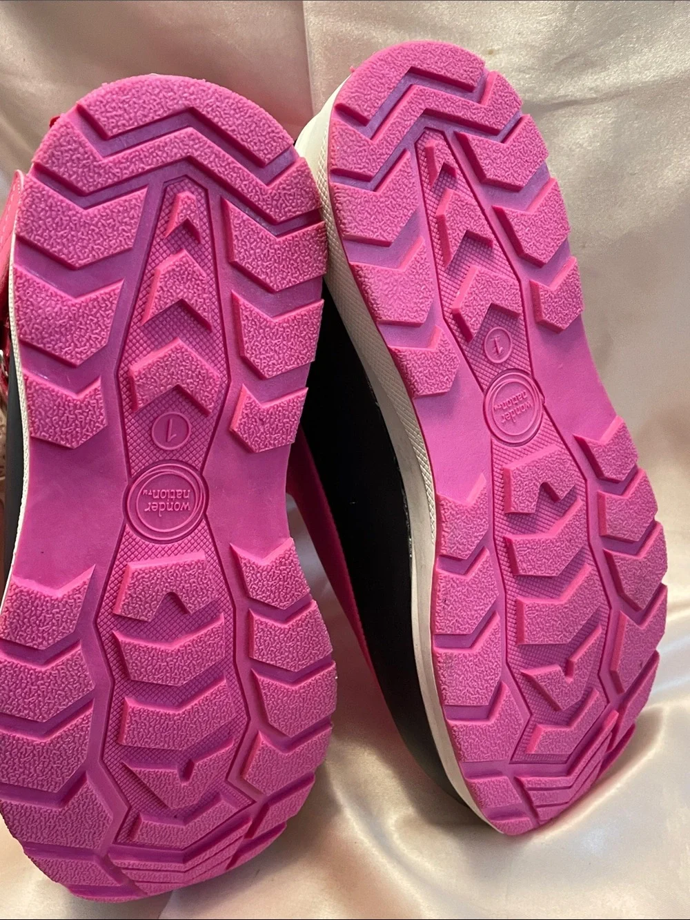 Wonder Nation Pink & Black Toddler Girls Zip Front Boots - NWT
